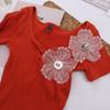 2pcs Exquisite 3D Sequin Flower Applique Handmade DIY Crafts Cloth Patch Lace Fabric Cloth Applique Dressmaking