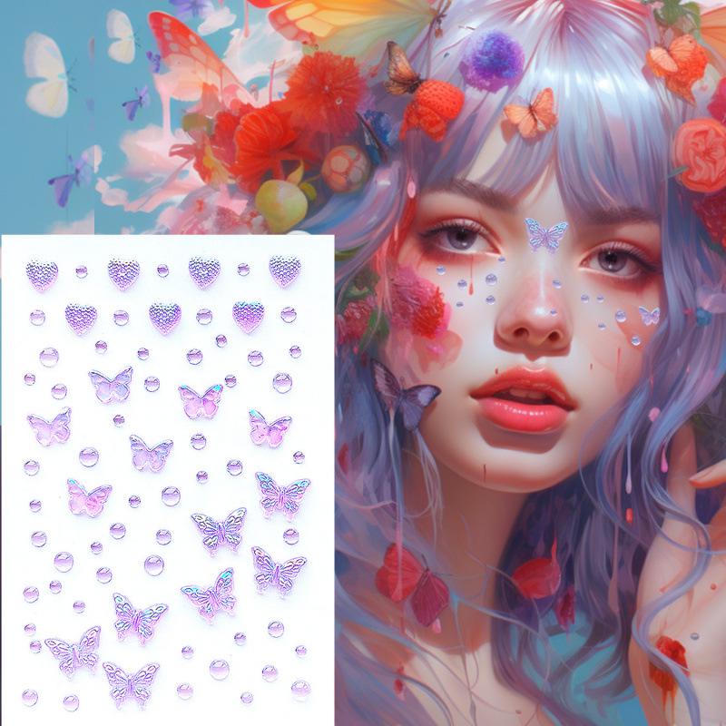 Children's Day Butterfly Fairy Face Stickers: Adhesive-Free, Self-Adhesive Diamond Stickers for Stage Makeup and Concerts