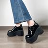 Versatile Fashion Muffin Shoes New Platform Inner Height Increase Women's Black Single Shoes