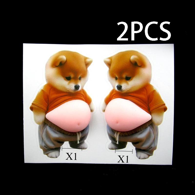 2pcs /4pcs/6pcs/lot 3D Shiba Inu Stickers Cute Orange Apparel Shiba Inu Stickers 3D Cute Chubby Shiba Inu Silicone Self-Adhesive