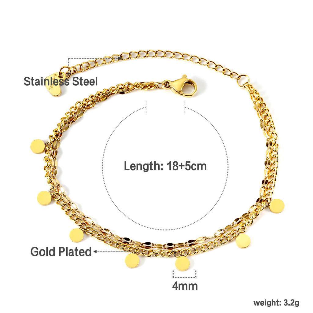 Stainless Steel Bracelet Metal Thick Chain 18K Gold Plated Bracelet Jewelry