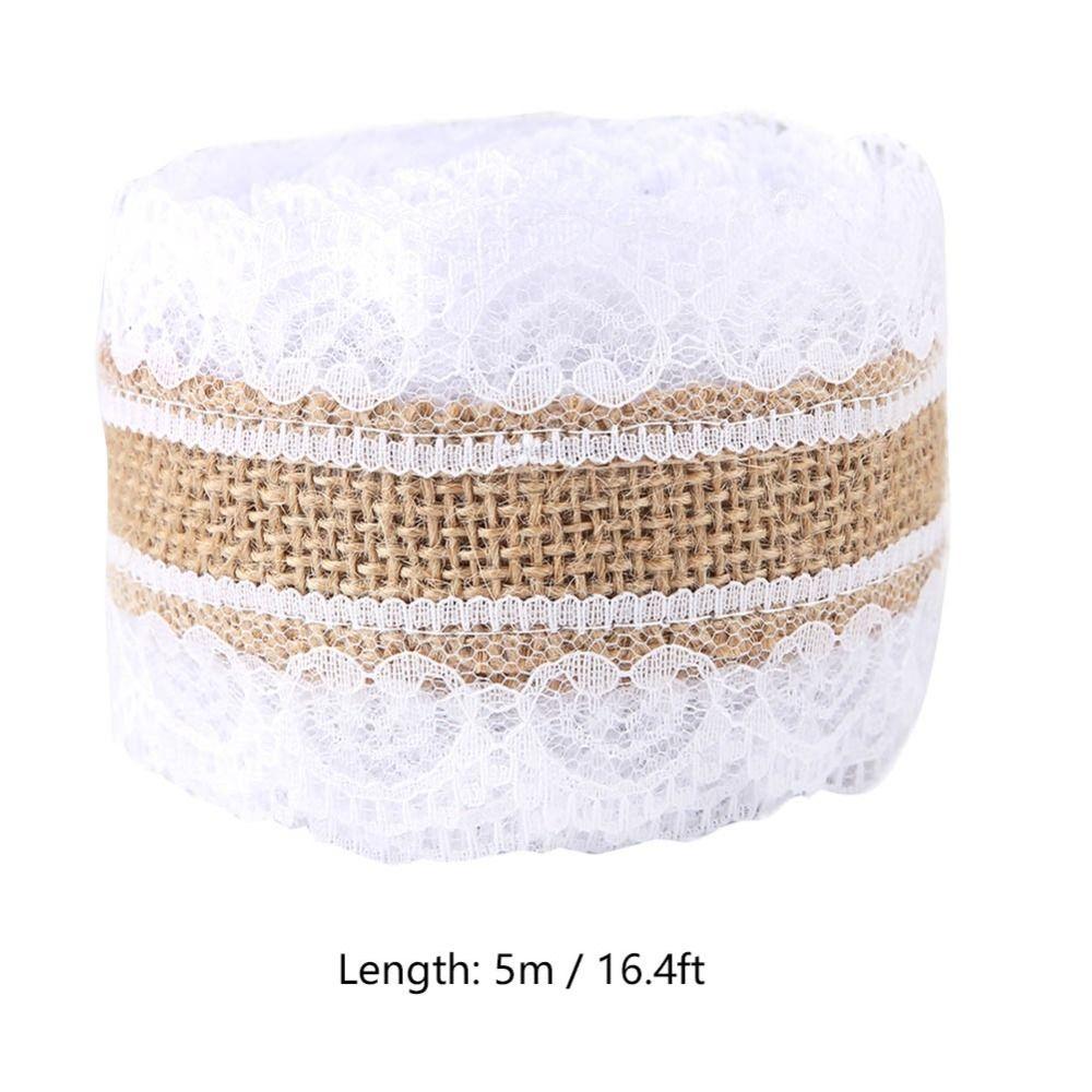 Ribbon White Burlap Lace Ribbon Jute Vintage Hessian Jute Ribbon Lace Jute Lace Ribbon Wedding Decoration