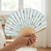 Retro Handmade Fan Japanese Style Hand Cranked Fan Lightweight Decorative Fan Cultural Gift
