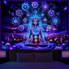 Zwartlicht Chakra Godin Wandkleed UV Reactief Psychedelisch Yoga Meditatie Wanddecoratie Huisdecoratie