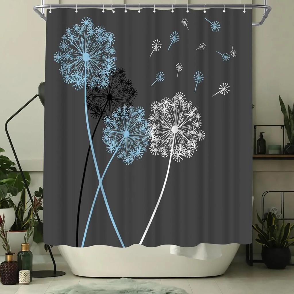 Dandelion theme waterproof shower curtain bathroom accessories waterproof and easy to clean suitable for home hotel
