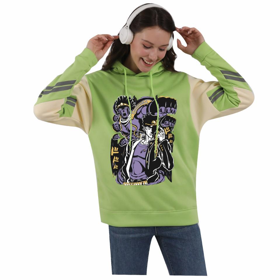 JoJo's Bizarre Adventure Color Block Plush Anime Hoodie