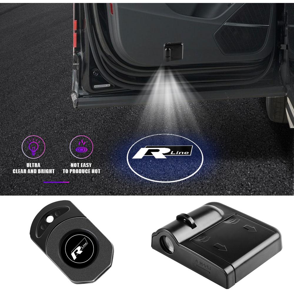 Styling Mouldings Car Stying Logo LED Car Door Magnetic Welcome Light Laser Projector Light For Volkswagen Rline Golf 4 5 Tiguan