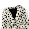 OFTBUY 2024 Real Natural Rabbit Fur Short Coat Leopard Belt Winter Jacket Women Thick Warm Elegant Outerwear Streetwear Fashion