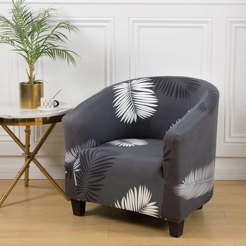 1pc Stretch Printed Club Armchair Cover Washable Tub Chair Slipcover Relax Single Chair Case for Coffee Bar Living Room Office