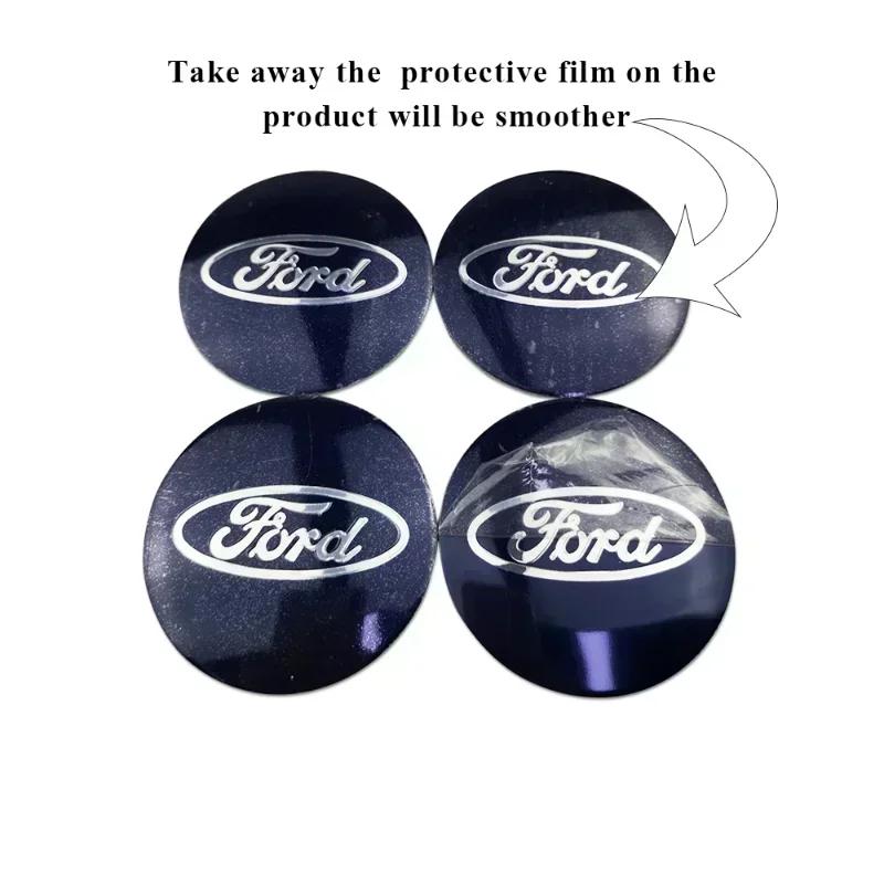 4PCS 56MM Wheel Center Sticker For Ford Kuga Fusion Shelby ST RS Mondeo Focus 2 3 Fiesta Explorer Edge Ecosport Rim J210 Decal Cover