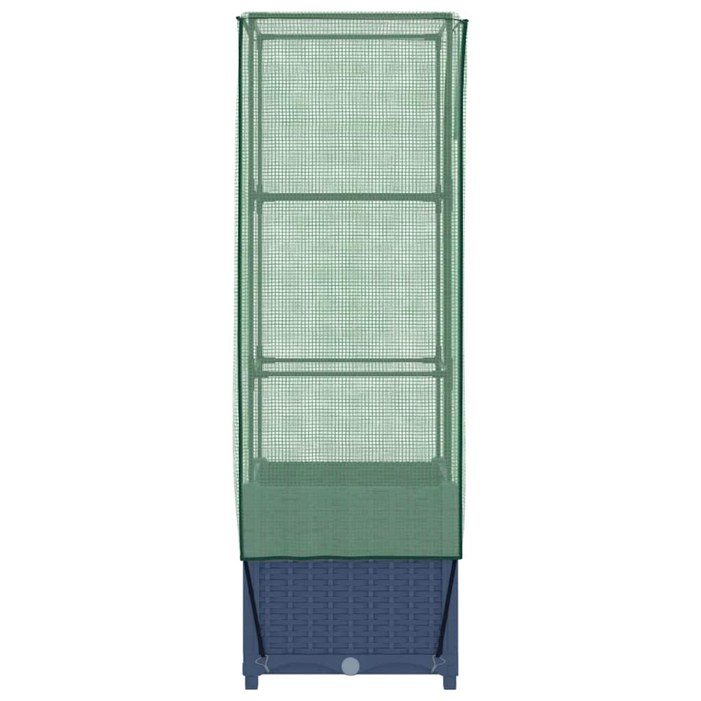 Vidaxl Raised Planter with Greenhouse, Rattan Look, 40X40X139 Cm