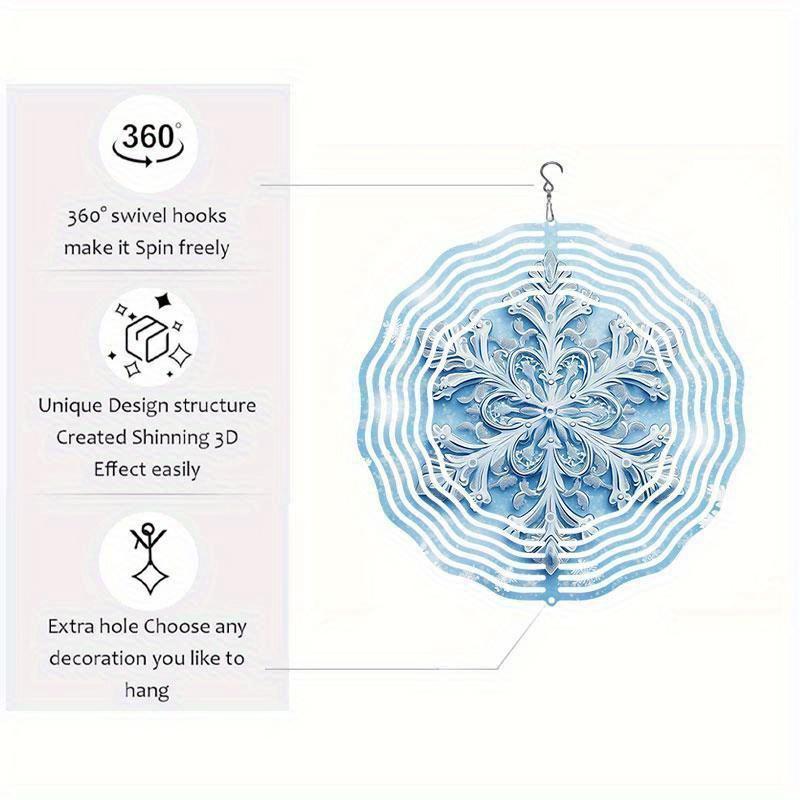 10 Inch Hanging Wind Spinner with 360 Degree Hook for Balcony Garden Decor Spring Summer Outdoor Decoration