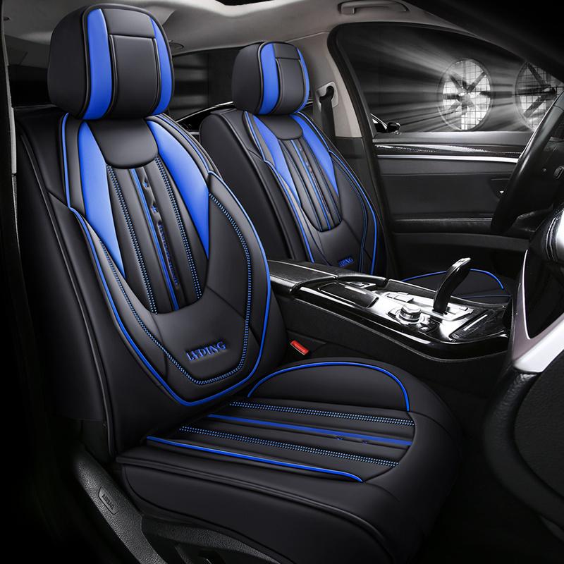 Five Seats Premium PU Leather Full Car Seat Cushion - Coprisedile per tutte le stagioni, universale, rimovibile, impermeabile e facile da pulire, senza imbottitura