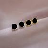 Round Shell Minimalist Stud Earrings Cold Men'S And Women'S Earrings Personality Temperament Banquet Earrings