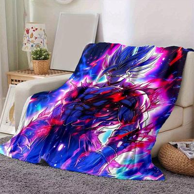 1pc Super Saiyan Blue Vegeta Cartoon Blanket Soft Throw for Room Decor, Perfect Gift for , Living Room .D090