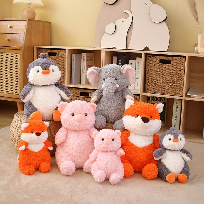 Cute Lazy Elephant Doll Plush Toy Sleepy Fox Penguin Piggy Doll Children Girls Gift Doll