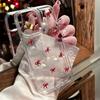 Glitter 3D Little Red Bowknot Case For iPhone 17 Air 16 15 12 11 Pro Max 14 Plus XS MAX XR Girl Clear Epoxy Soft Cover