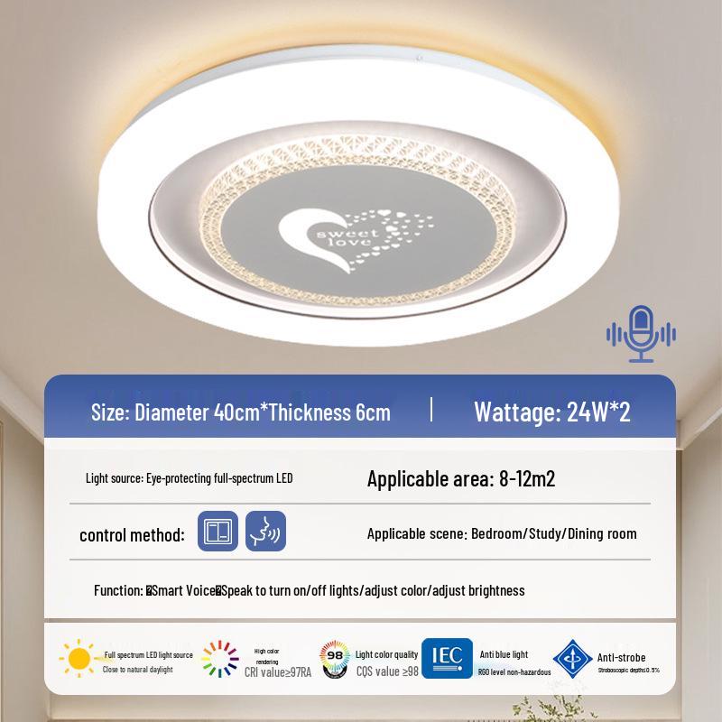 2025 Modern Minimalist LED Ceiling Light for Master Bedroom & Kids' Rooms - Full Spectrum Eye Protection