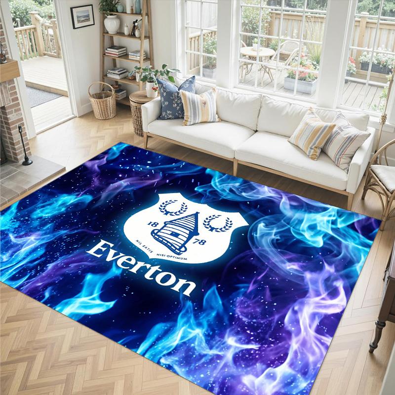 Everton Football Design Crystal Velvet Carpet Cozy Non?Slip Printed Rug For Bedroom Living Room Entrance