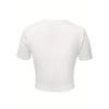 European Size Heart-Shaped Pattern Short-Sleeve Women'S Y2K Style, Cropped T-Shirt, Fashionable, Elegant, Made of Soft And Comfortable Fabric