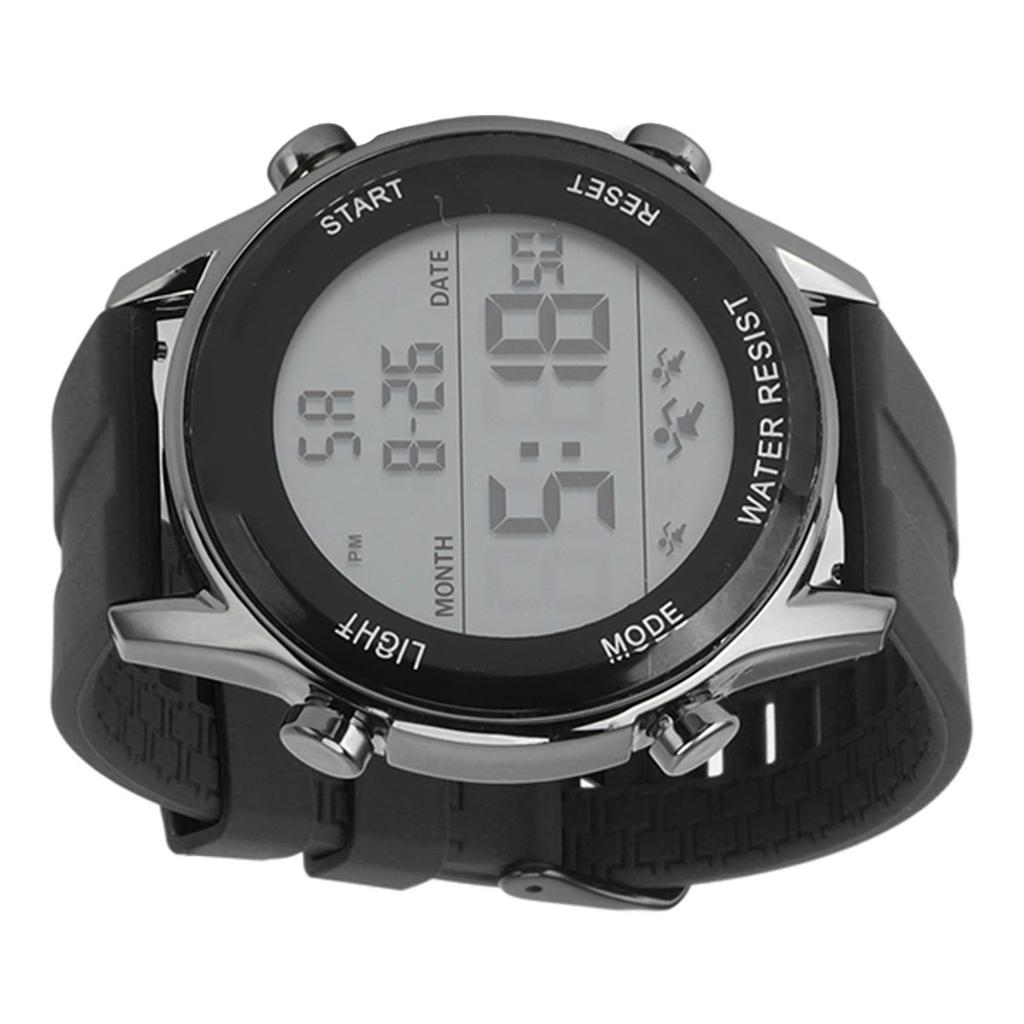 Sports Watch Digital Electronic Luminous Waterproof Large Screen Men Watch Silicone Watch Band for Outdoor Activities