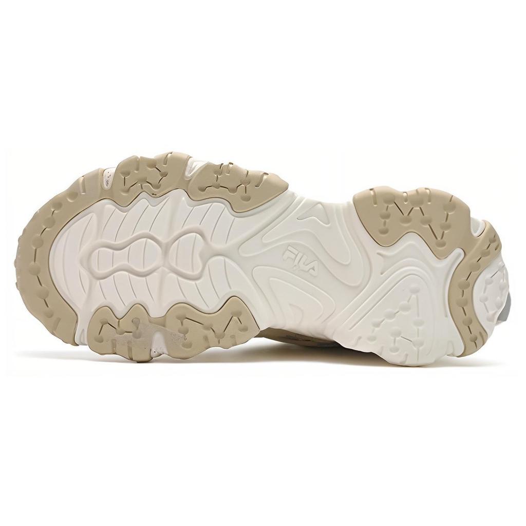 FILA Fluid 5 Cat Paw 5.0 Fabric Synthetic Leather Rubber Shock Absorbing Wear Resistant Mid Top Casual Shoes Women Casual Shoes Beige F12W412116FVW