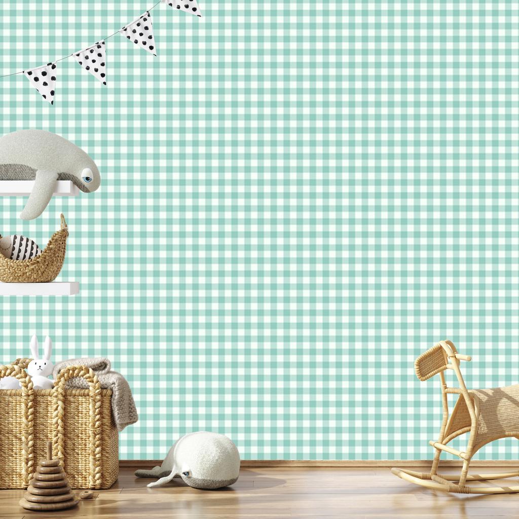 Mint fabric pattern wallpaper, fine detail for living room and bedroom 50x1000