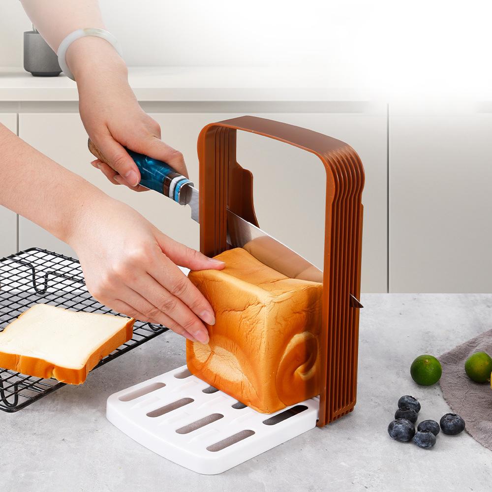 Toast Bread Slicer Stand, Foldable Plastic Cutting Tool, Sandwich Cutter Mold, Loaf Cutter Rack, Baking Tool, Kitchen Gadgets