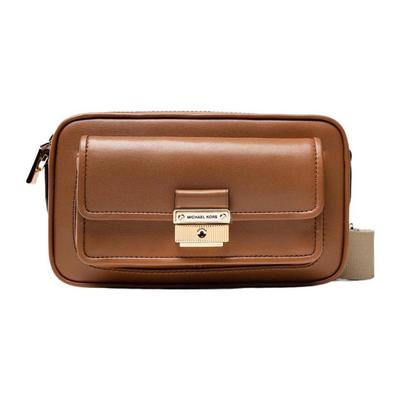 Michael Kors Mk Bradshaw Solide Klappe Leder Umhängetasche Damen Umhängetasche Karamell-Braun 32F1G2BC2L-230