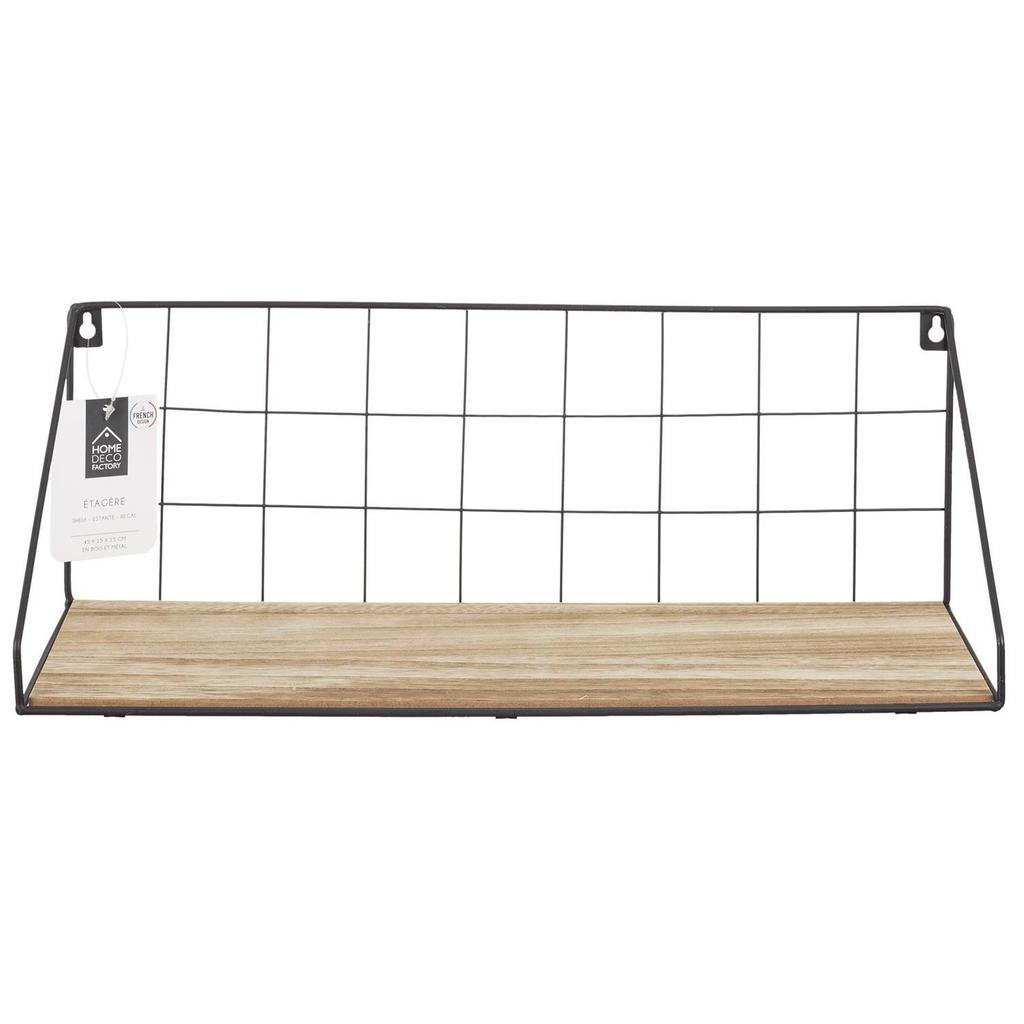 Canard METAL SHELF black 45x15cm MDF WITH OAK VENEER