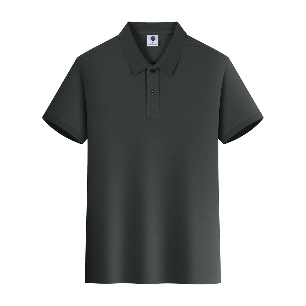 Summer Pure Cotton POLO Shirt Short-sleeved T-shirt Heavy Solid Color 220g Simple Lapel Top for Men and Women