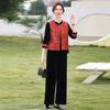Chinese Gold Velvet Vest Set for Middle-Aged Women - Spring/Autumn Noble Lady Style