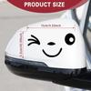 1 Pair Cute Smiling Face 3D Decal Stickers Car Side L+R, Rearview Mirror Stickers, Suitable for All Cars Black