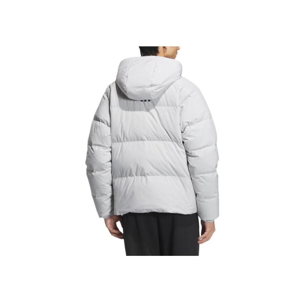 adidas Essentials Men's Down Hooded Jacket Light Grey JW1655