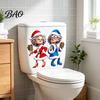 Holiday Bathroom Decorations Christmas Granny Toilet Sticker, Funny Cartoon Mrs. Claus Decal, Waterproof Party Supplies PVC Self Adhesive Decal