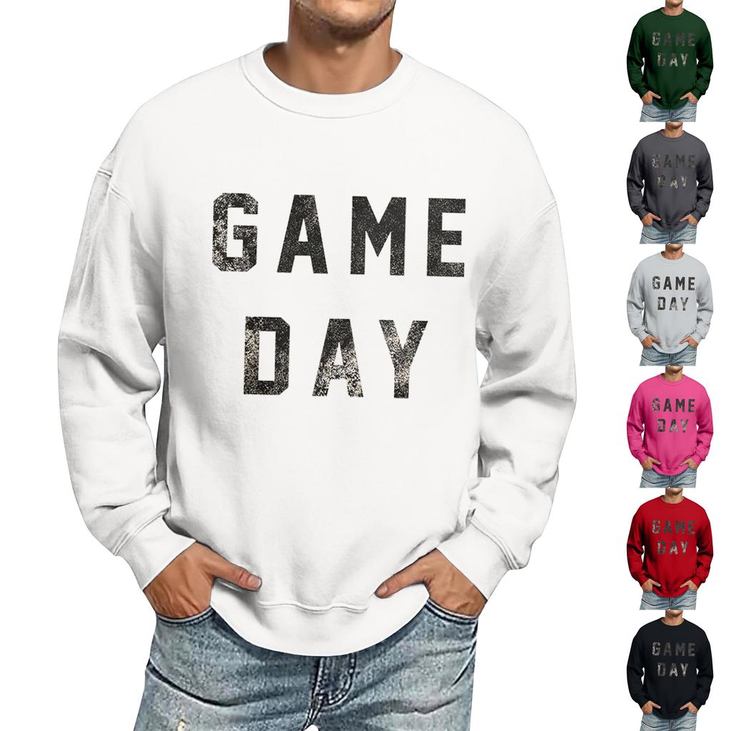 Men's Oversized Long Sleeve Crewneck Sweatshirt Casual Loose