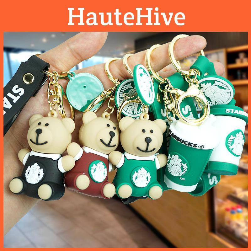 Adorable Bear Keychain Rubber Material Cute Cartoon Accessory For Keys Car Pendant