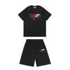 Unisex Baumwolle Kurzarm T-Shirt Shorts Set Lässiges Streetwear Outfit Herren Damen