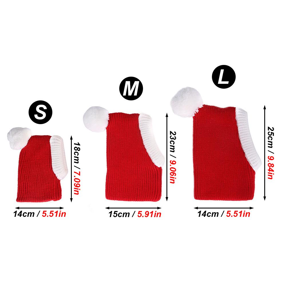 1PC Cute Christmas Dog Hat Noise Protection Knit Dog Hat Warm Winter Cap Soft Stretchy Knit Hat for Pet Dogs Cats Christmas Gift