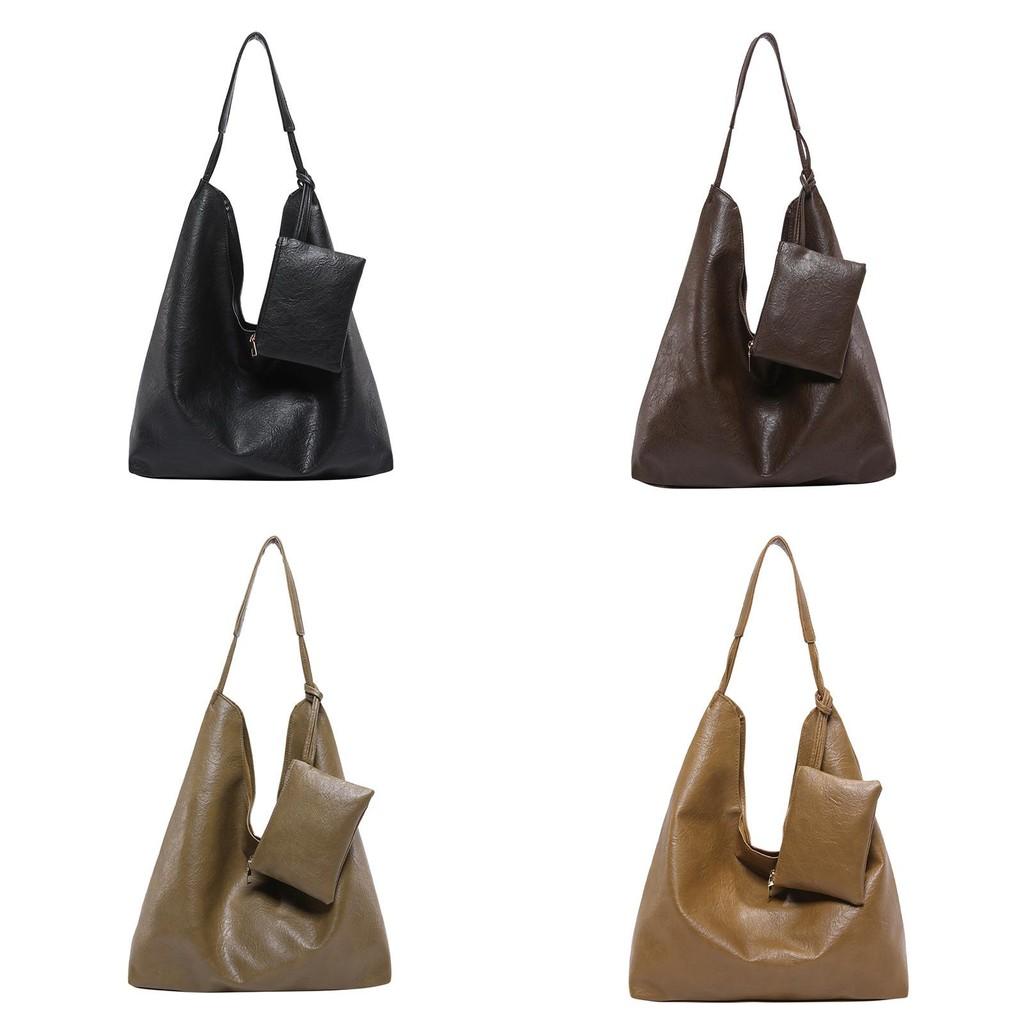 Classic Chic Two Piece Handbag Set For Women Stylish Commuter Shoulder Bag In Black And Brown
