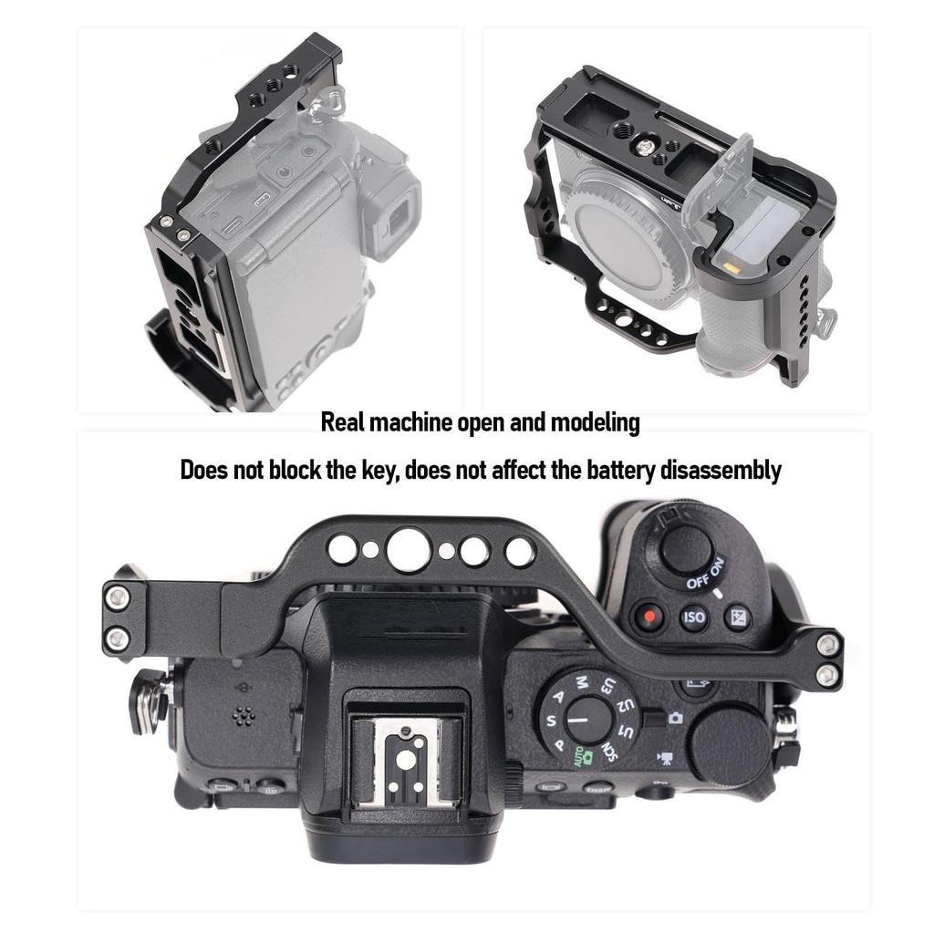 Aluminum Camera Cage Rig for Z50 II Cold Shoe Quick Release 38mm and Threaded Port for Accessory (Includes Mount, Arca-Swiss Base, Expansion)