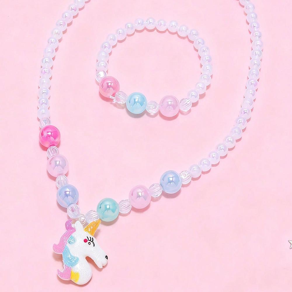 Unicorn Princess Necklace & Bracelet Set for Girls - Autumn/Winter Collection
