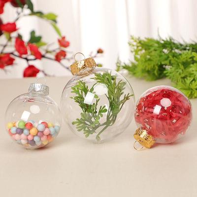Boule d'ornement de Noël en plastique PET transparent pour décoration festive
