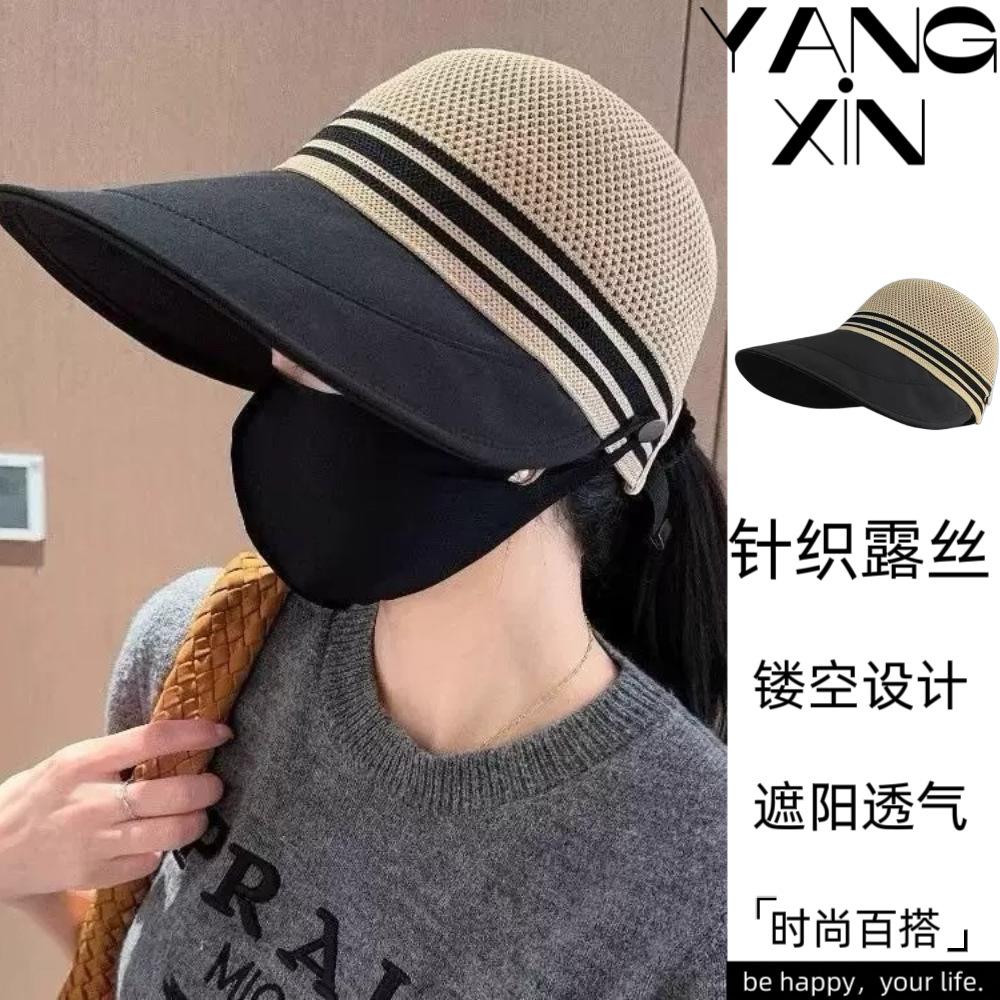 Hollow breathable sunscreen hat women's spring and summer outdoor leisure play big brim sun hat, new bucket hat