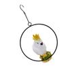 Iron Ring Parrots Decor Bright Texture Waterproof Iron Ring Parrots Resin Pendant Crafts