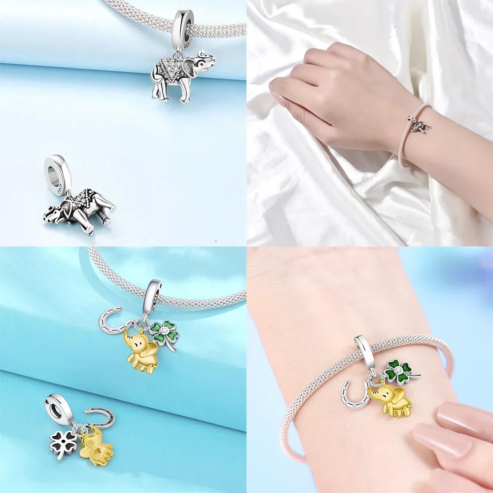 Animal Series Copper Elephant Charm Fit Diy Bracelet Necklace Interesting Zoo Souvenirs Diy Gift Jewelry Making