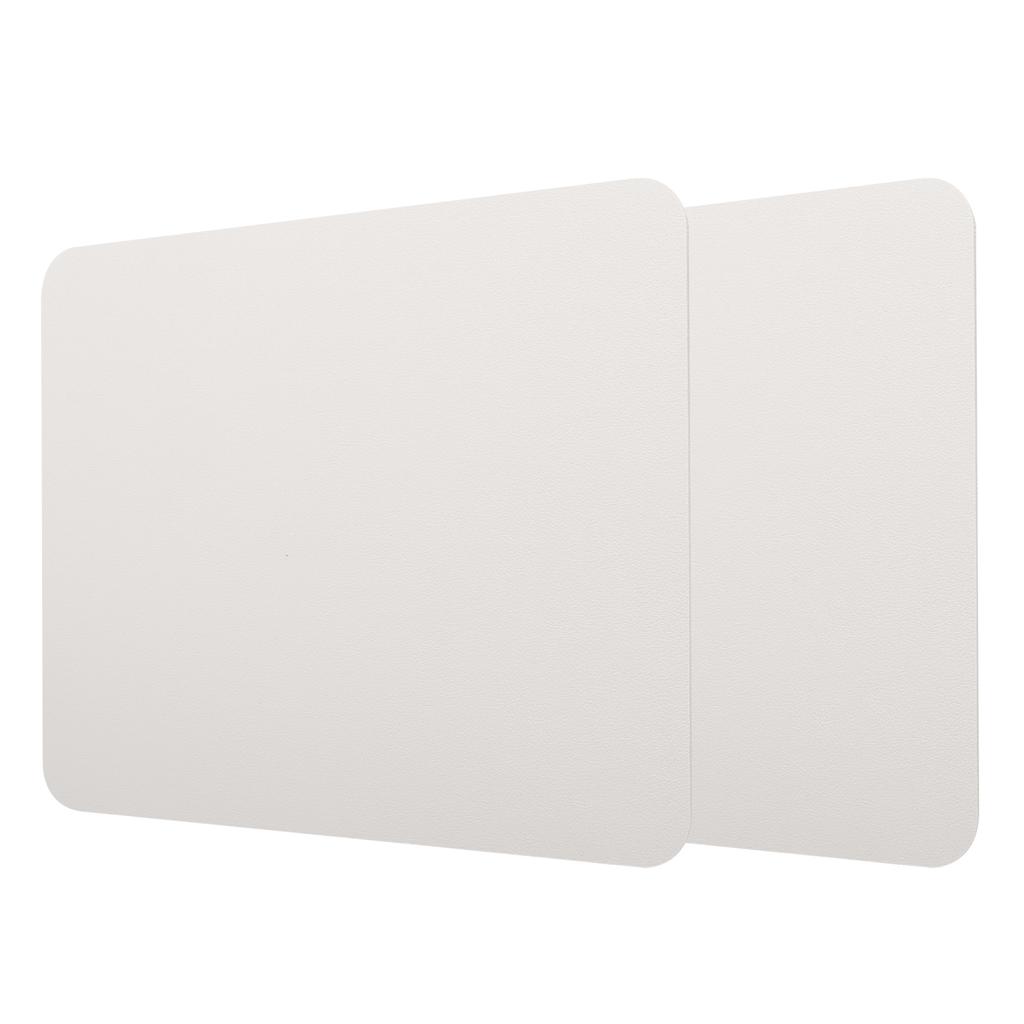 2Pcs Mouse Pad 2-Side PVC Leather Waterproof Desk Mat Office Home Mice Protector 27x21cm(Creamy