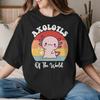 I Axolotl Questions for Unisex Unisex T Shirts Cute Axolotls Vintage Tees Round Neck TShirts 100 Cotton Printed Clothing