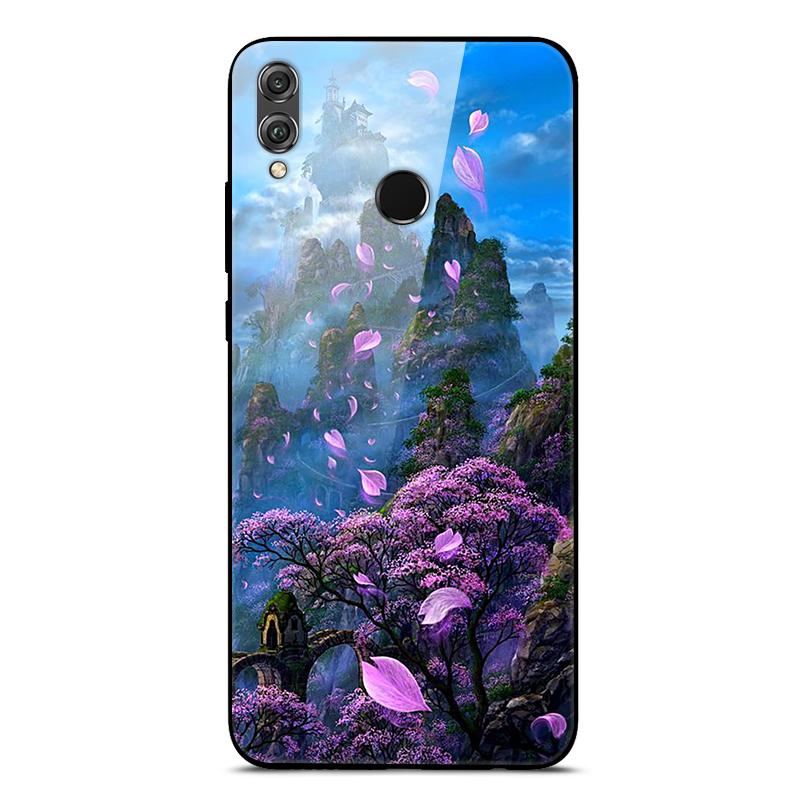 Tempered Glass Case For Huawei Honor 8X Case Phone Cover Bumper on Honor 8X JSN-L21 8 X Honor8X Case Hard Back Cover Cute Fundas