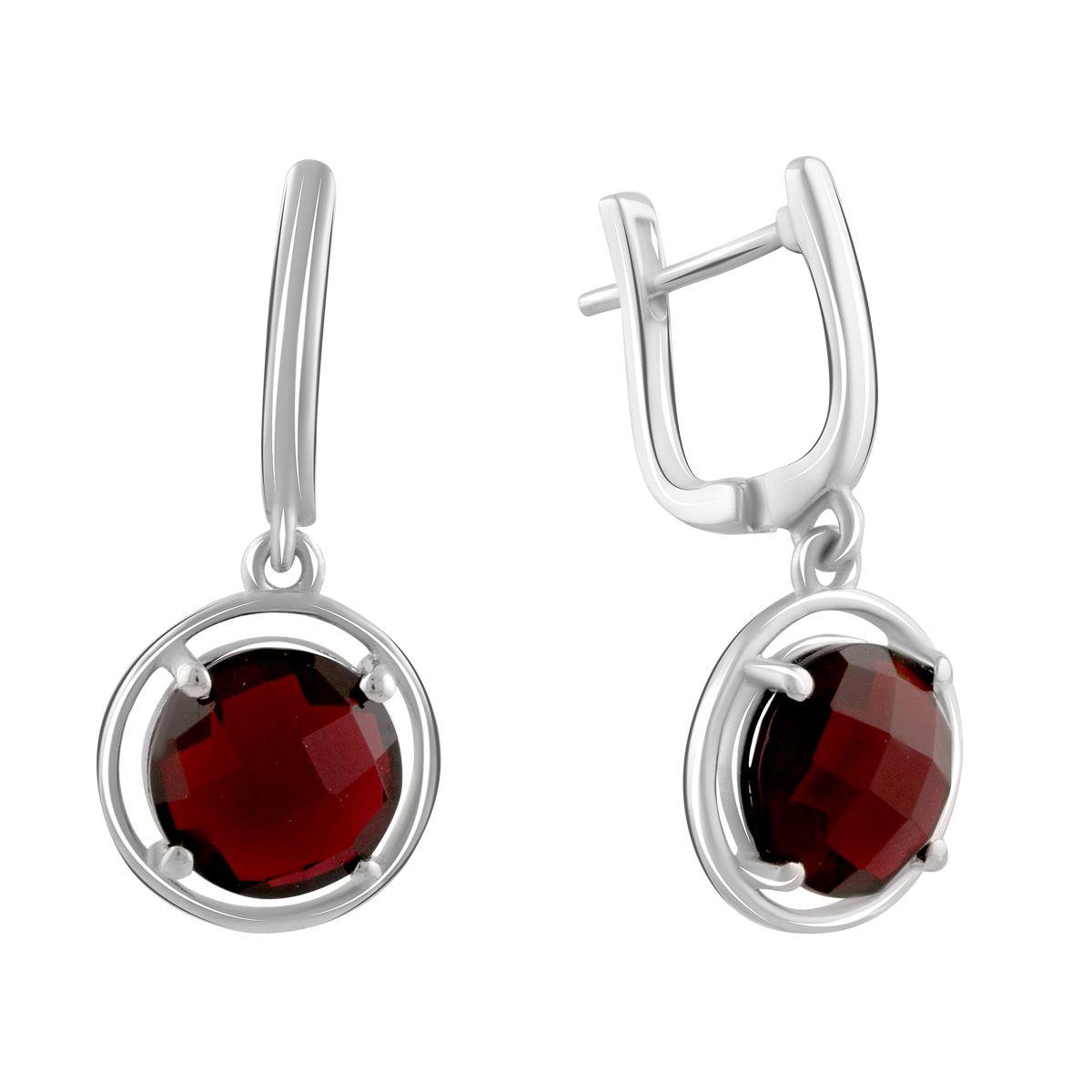 

Срібні сережки з натуральним гранатом 6.108ct (2091059) темні цукерки apple червоний колір